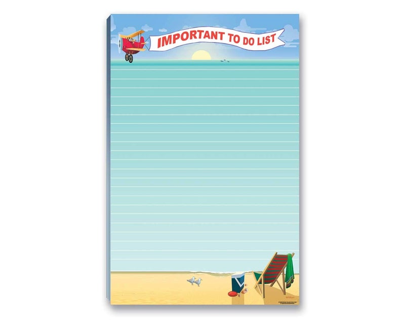 Stonehouse Collection Beach Notepads with Magnet - Magnetic Beach Notepads for Fridge - To Do List, Grocery List (Beach View) - Image 1